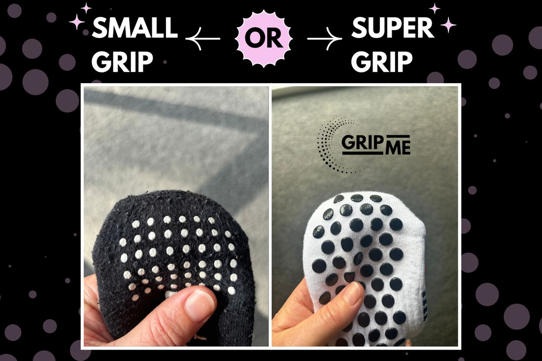 Regular Pilates socks VS Grip Me "super grip" socks