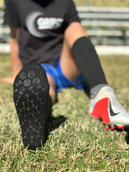 Black Knee Length Grip Football Socks