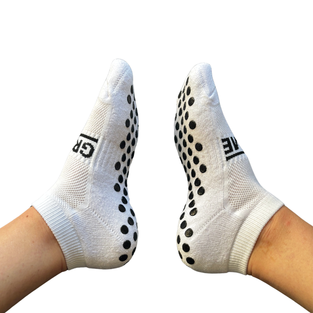 White Ankle Grip Socks