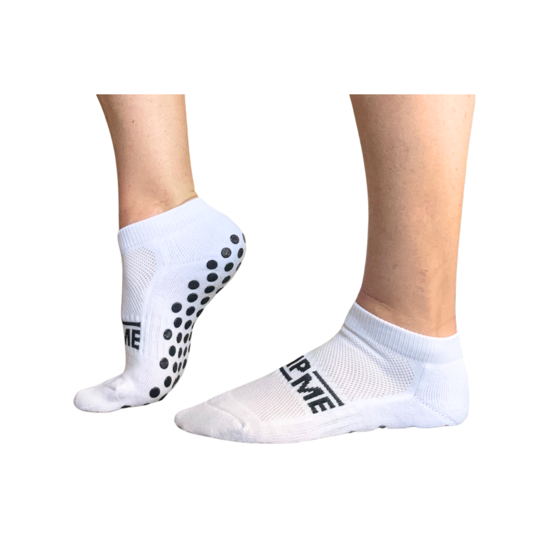 White Ankle Grip Socks