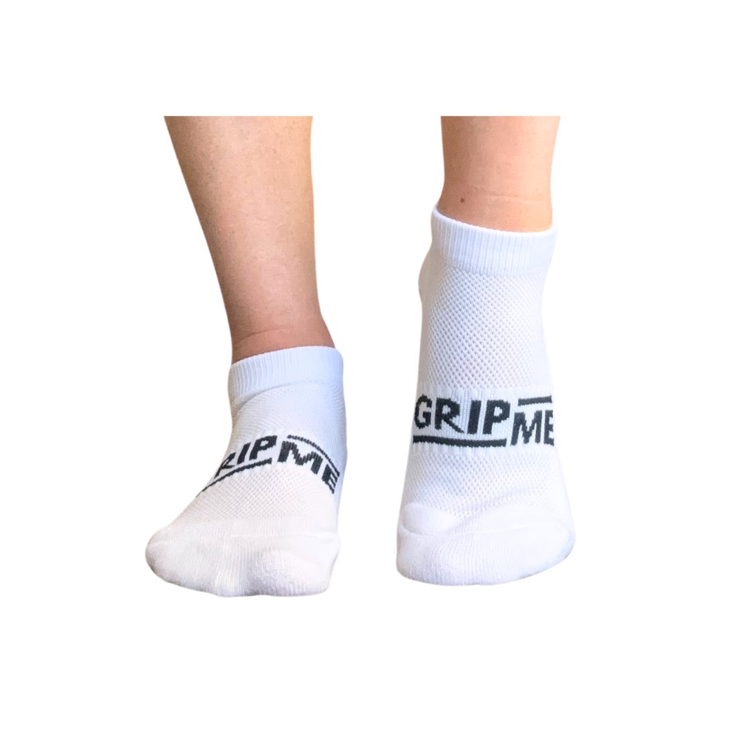 White Ankle Grip Socks