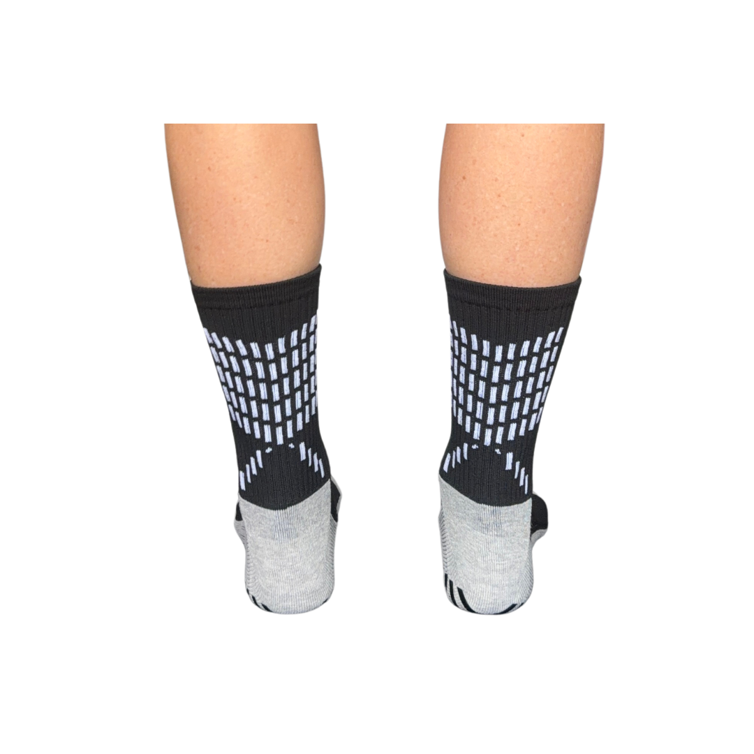 Black Crew Grip Socks - M/L size