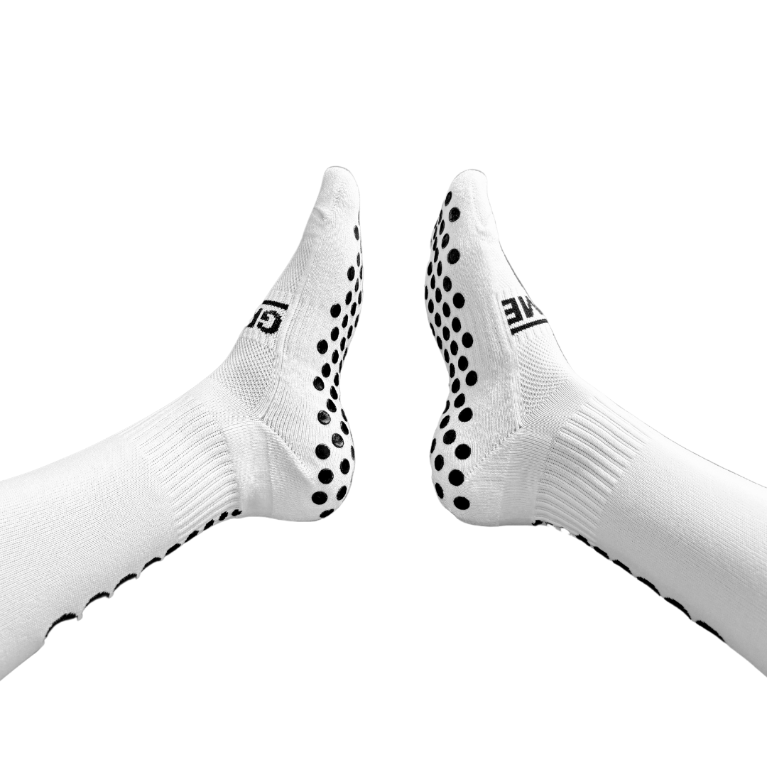 White Knee Length Grip Football Socks