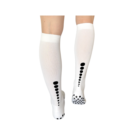 White Knee Length Grip Football Socks